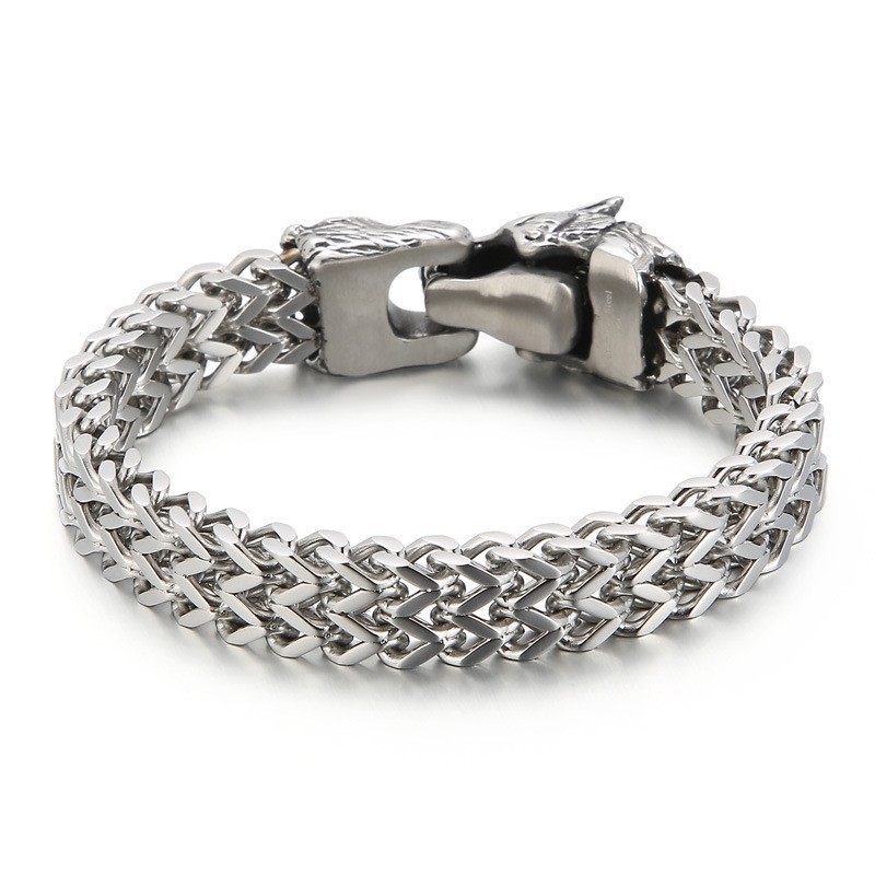 Cooles Wolfskopf-Doppelguss-Titanarmband Für Männer Cooles Wolfskopf-Doppelguss-Titanarmband Für Männer