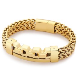 Modisches Quadratisches Hohles Titanarmband Für Männer