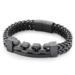 Modisches Quadratisches Hohles Titanarmband Für Männer
