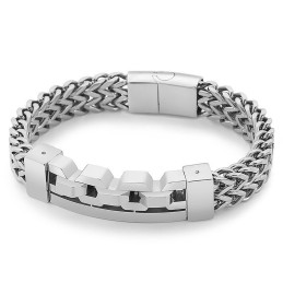 Modisches Quadratisches Hohles Titanarmband Für Männer