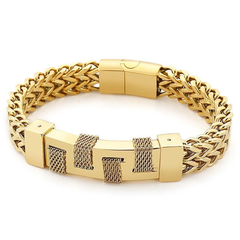 Fashion Street Curved Brand Woven Titanium Armband Für Männer Fashion Street Curved Brand Woven Titanium Armband Für Männer