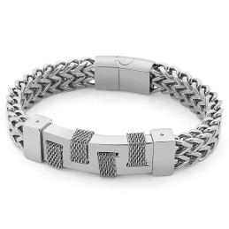 Fashion Street Photography Curved Brand Woven Titanium Herrenarmband