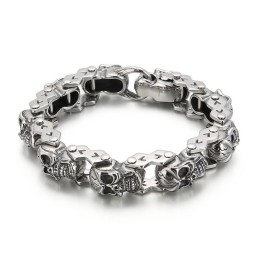 Mode Chic Floral Schädel Herren Titan Armband