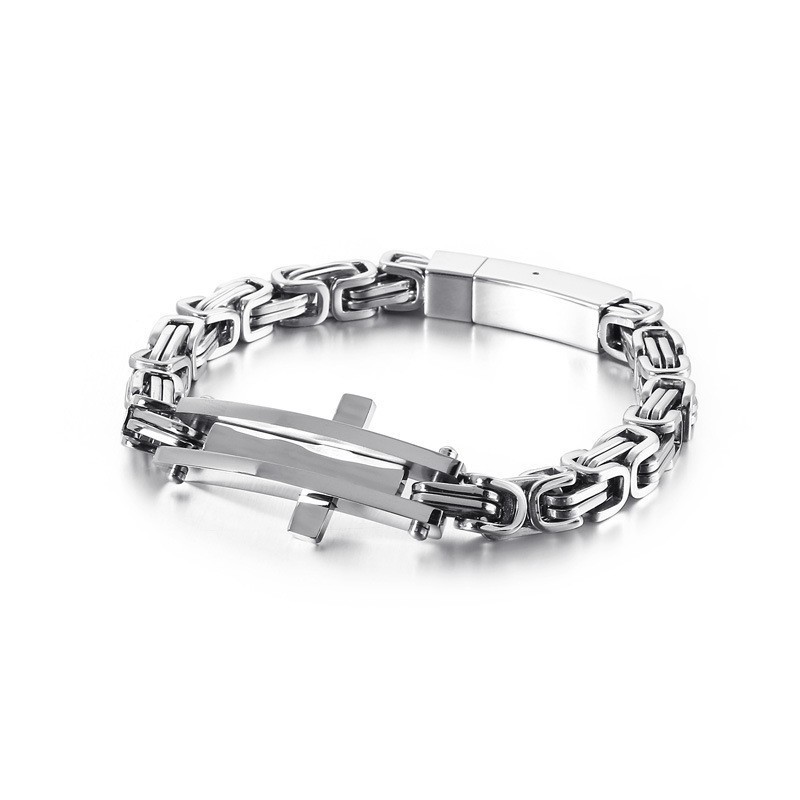 Cooles Cross Curved Brand Hip-Hop Titan Armband Für Männer Cooles Cross Curved Brand Hip-Hop Titan Armband Für Männer