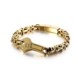Cooles Herren-Titanarmband Mit Gebogener Platte Und Schraubenschlüsselrücken