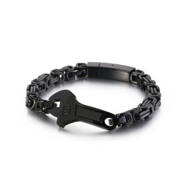 Cooles Herren-Titanarmband Mit Gebogener Platte Und Schraubenschlüsselrücken