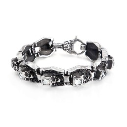 Titanarmband Mit Totenkopf Und Gekreuzten Knochen