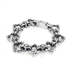 Übertrieben Schickes Circle Skull Herren Titan Armband