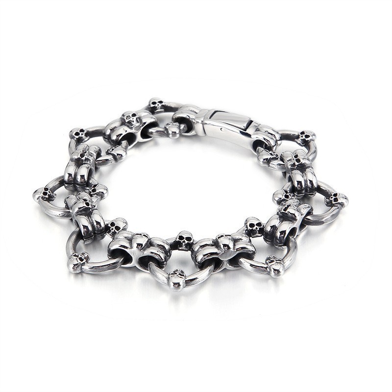 Übertrieben Schickes Circle Skull Herren Titan Armband Übertrieben Schickes Circle Skull Herren Titan Armband
