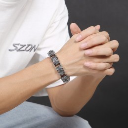 Cooles Florales X-Förmiges Hohles Titanarmband Für Männer