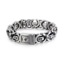 Herren-Titanarmband Mit Totenkopfmuster