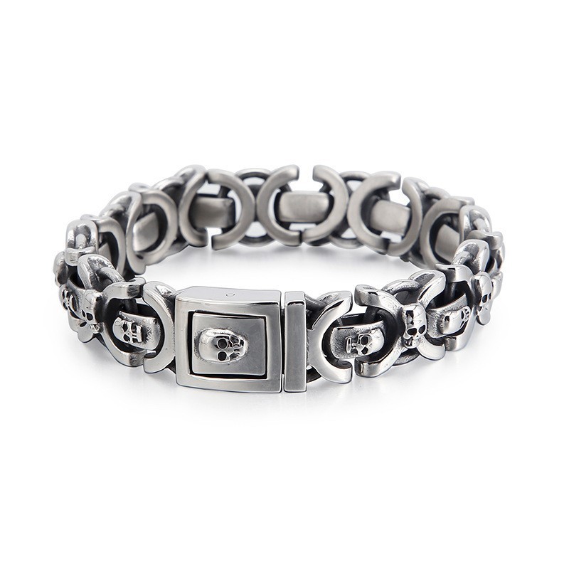 Herren-Titanarmband Mit Totenkopfmuster Herren-Titanarmband Mit Totenkopfmuster