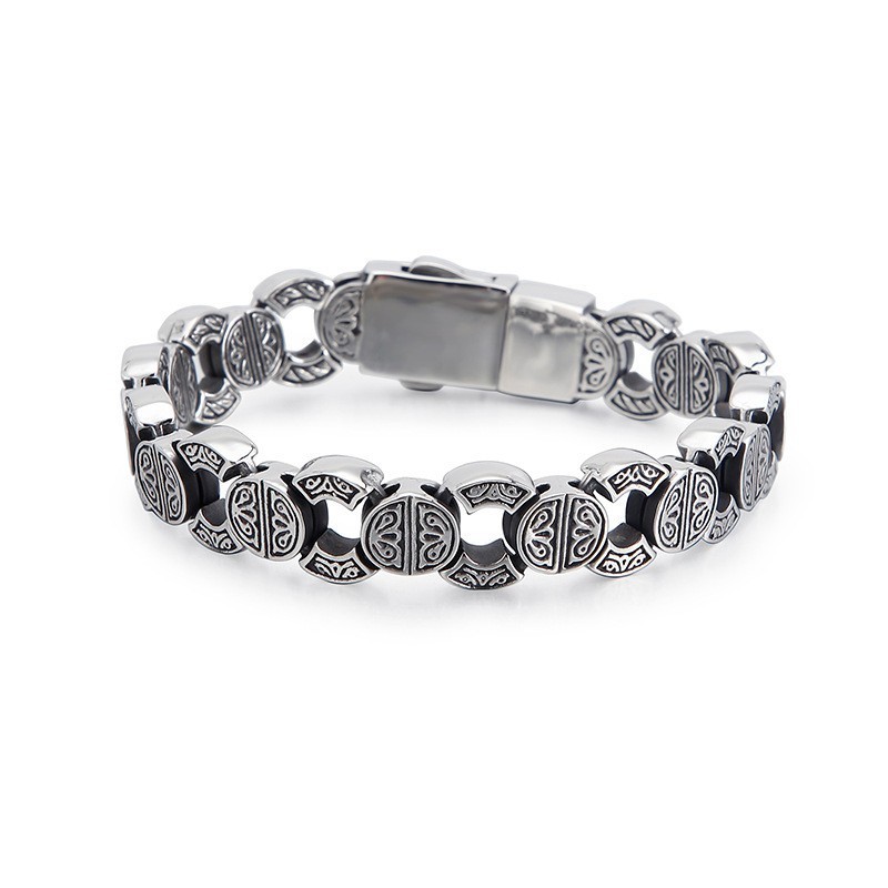 Herren Titanarmband Mit Totenkopf Und Gekreuzten Knochen Herren Titanarmband Mit Totenkopf Und Gekreuzten Knochen