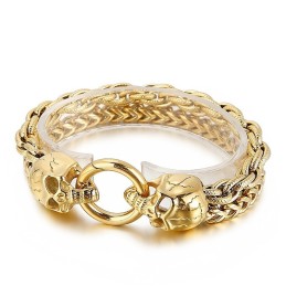 Cooles, Modisches, Schickes Totenkopf-Titanarmband Für Männer