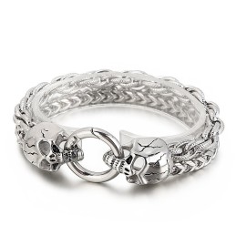 Cooles, Modisches, Schickes Totenkopf-Titanarmband Für Männer