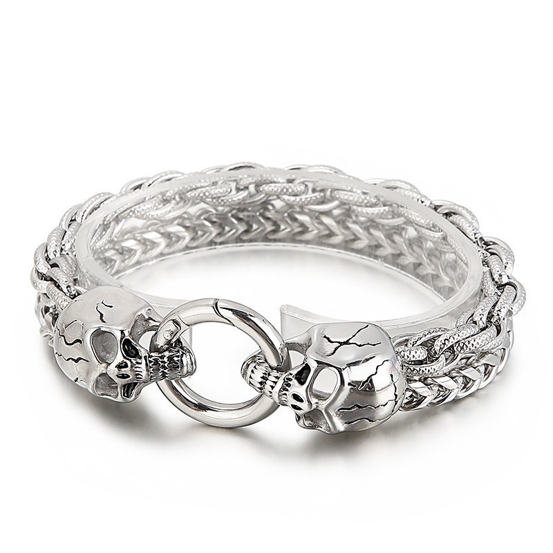 Cooles, Modisches, Schickes Totenkopf-Titanarmband Für Männer Cooles, Modisches, Schickes Totenkopf-Titanarmband Für Männer