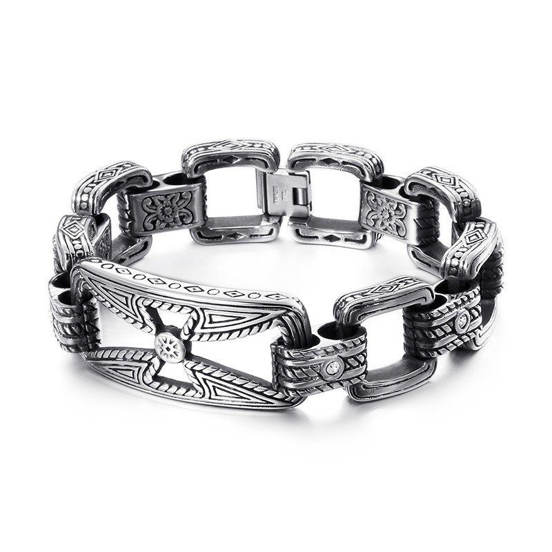 Cooles Kreuz-Blumen-Hohl-Titan-Armband Für Männer Cooles Kreuz-Blumen-Hohl-Titan-Armband Für Männer