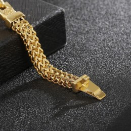 Street Cool Doppelkeil Gold Herren Titan Armband