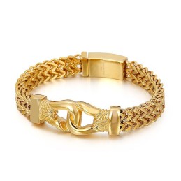 Street Cool Doppelkeil Gold Herren Titan Armband
