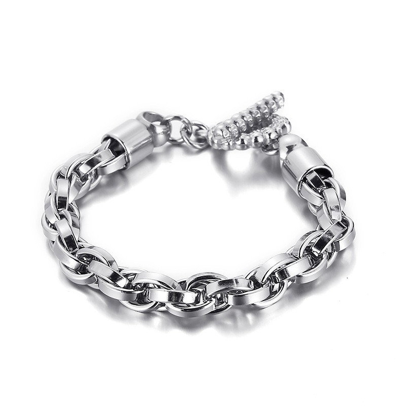 Cooles Modisches Titanarmband Mit Totenkopfverschluss Für Männer Cooles Modisches Titanarmband Mit Totenkopfverschluss Für Männer