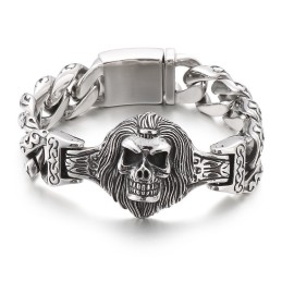 Totenkopf-Blumen-Titanarmband Für Männer
