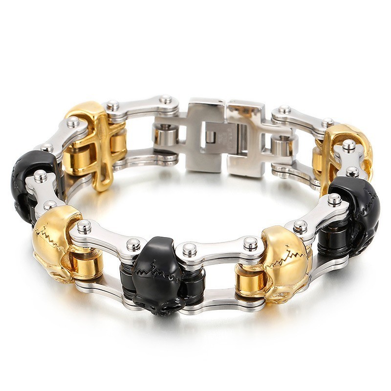 Beliebtes Cooles Totenkopf-Titanarmband Für Männer Beliebtes Cooles Totenkopf-Titanarmband Für Männer