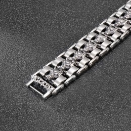 Cooles Herren Wolfskopf Biker Titan Armband