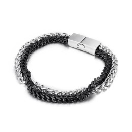 Modisches, Cooles, Schickes Herren-Doppelschicht-Titanarmband