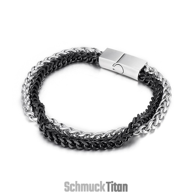 Modisches, Cooles, Schickes Herren-Doppelschicht-Titanarmband