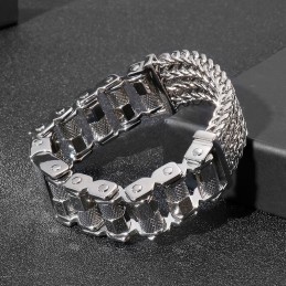 Beliebtes Titanarmband Für Herren Im Biker-Stil Aus Stahl