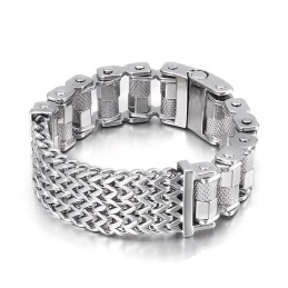 Beliebtes Titanarmband Für Herren Im Biker-Stil Aus Stahl