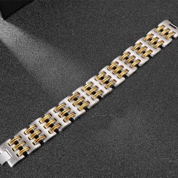 Modisches Herren-Titan-Armband Mit Goldener Verriegelung