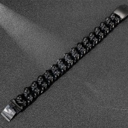 Cooles Doppelschädel-Titanarmband Für Herren