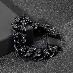 Cooles Doppelschädel-Titanarmband Für Herren