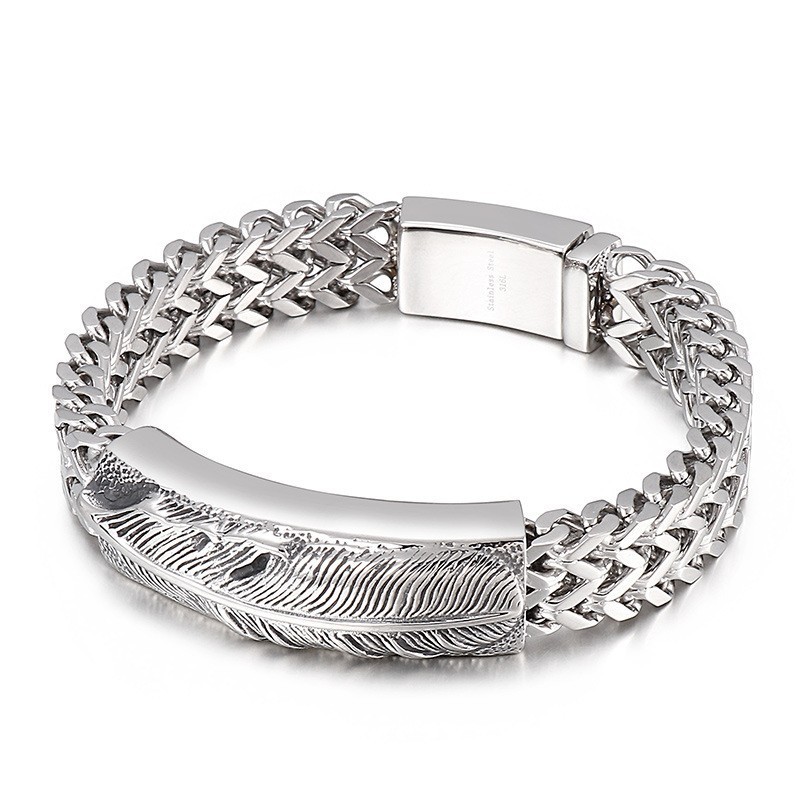 Herrenmode Hip-Hop Feder Titan Armband Herrenmode Hip-Hop Feder Titan Armband