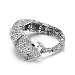 Mode Delphin Herren Titan Armband Mit Diamanten