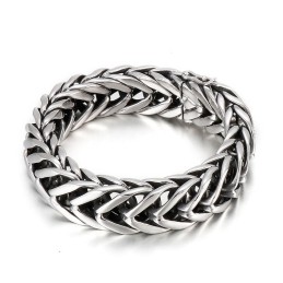 Cooles, Schickes, Einlagiges V-Förmiges Titanarmband Für Herren