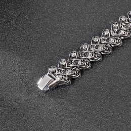 Cooles Schweres Stereoskopisches Totenkopf-Armband Aus Titan Für Herren