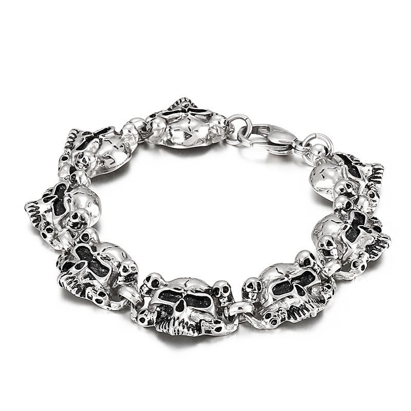 Beliebte Mode Schädel Kopf Ghost Head Herren Titan Armband Beliebte Mode Schädel Kopf Ghost Head Herren Titan Armband
