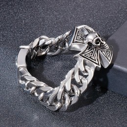 Cooles Herren-Armband Mit Kreuz Und Totenkopf