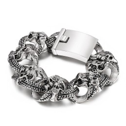 Beliebtes Cooles Totenkopf-Herren-Titanarmband
