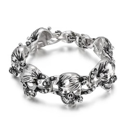 Beliebtes Titanarmband Mit Geschwärztem Totenkopf Für Herren