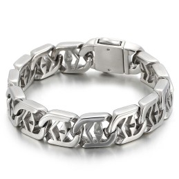 Herren Titanarmband Im Schicken Cross Hollow Style