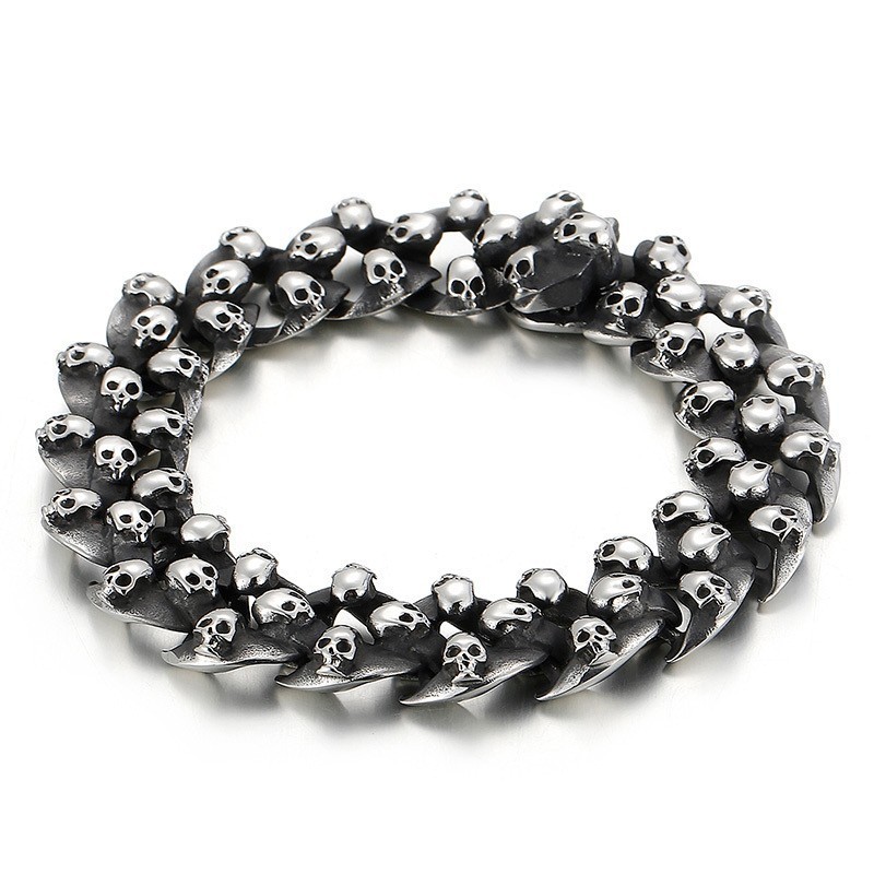 Modisches Titan-Totenkopf-Armband Für Herren Modisches Titan-Totenkopf-Armband Für Herren