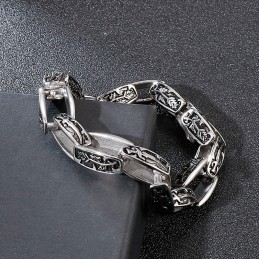 Gemustertes Titanarmband Hipster Herrenmode Accessoire