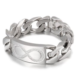Schicker Stil 8 Wörter Mit Diamanten Herren Titan Armbänder