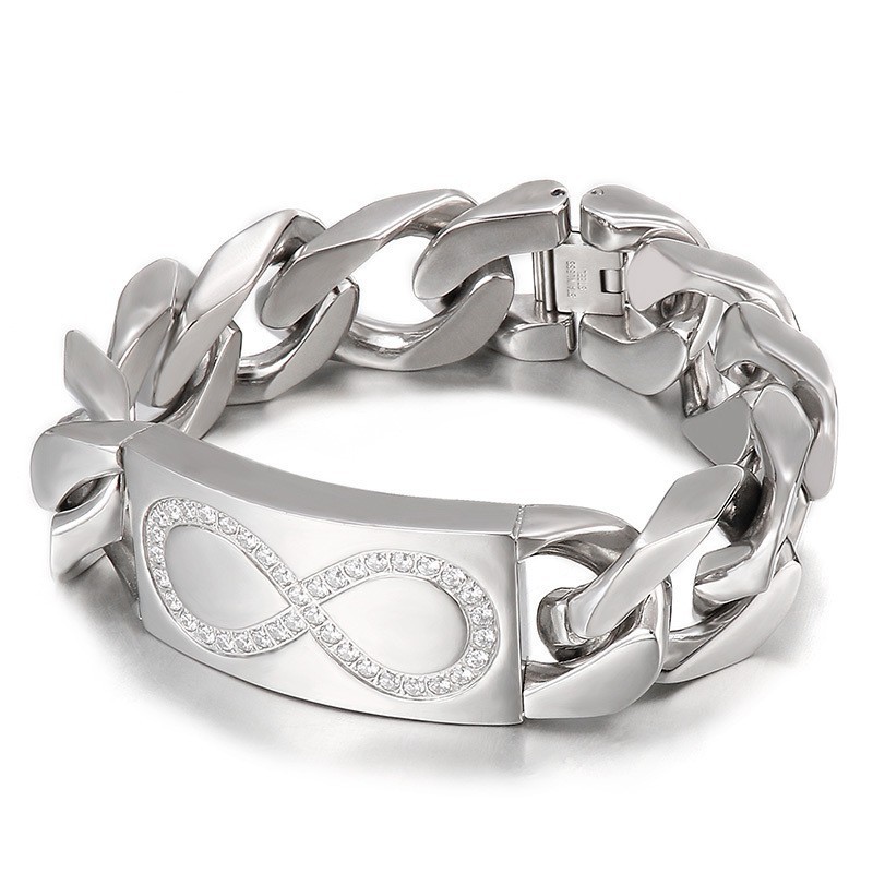 Schicker Stil 8 Wörter Mit Diamanten Herren Titan Armbänder Schicker Stil 8 Wörter Mit Diamanten Herren Titan Armbänder