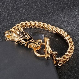 Fashion Street Titan-Armband Mit Drachenkopf