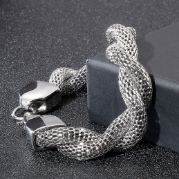 Titan-Kettenarmband Mit Schlangenknochen Für Herren