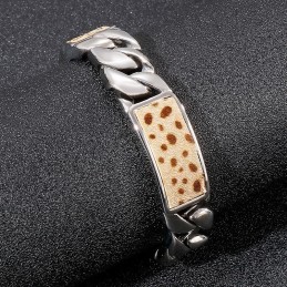 Tide Herrenmode Handschmuck Blume Leopardenmuster Knopf Titan Armband